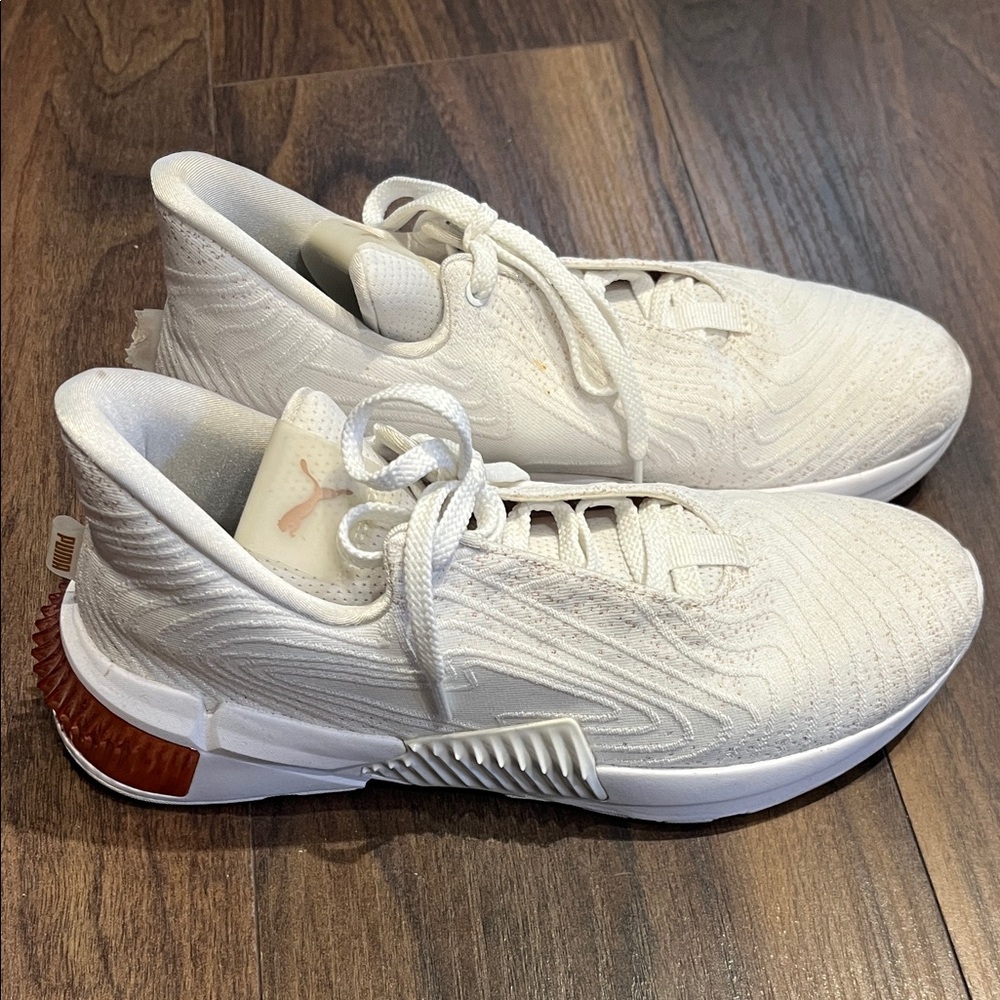 Puma women white rose gold sneakers